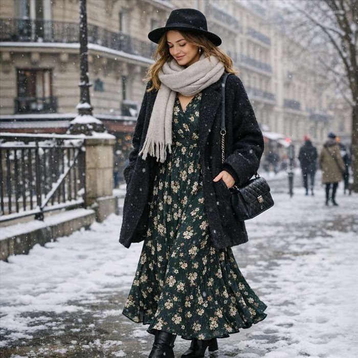 Comment porter une robe longue en hiver : guide style et chaleur
