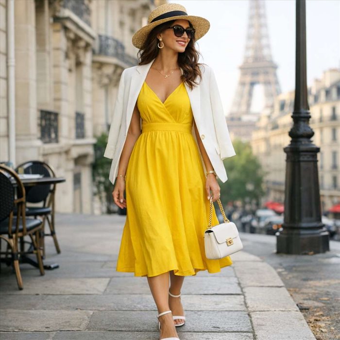 Comment assortir une robe jaune : idées et conseils mode