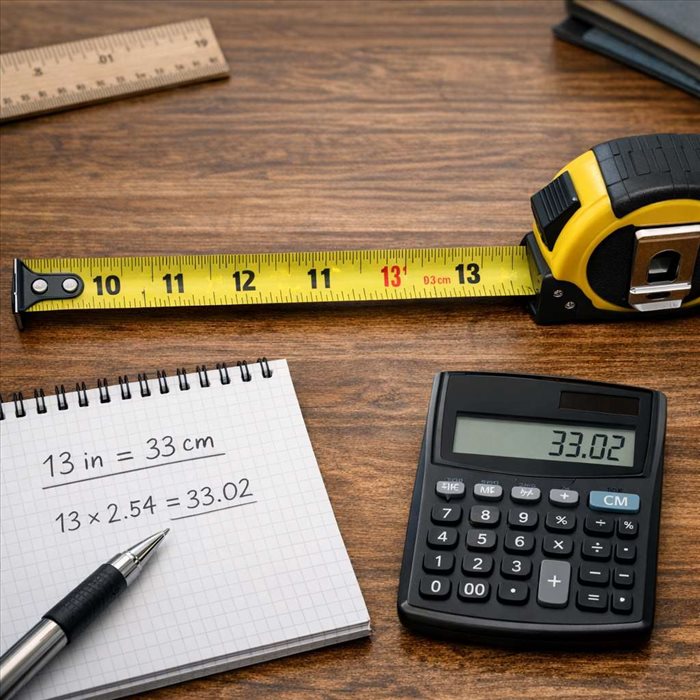 13 inches en cm : conversion simple et rapide